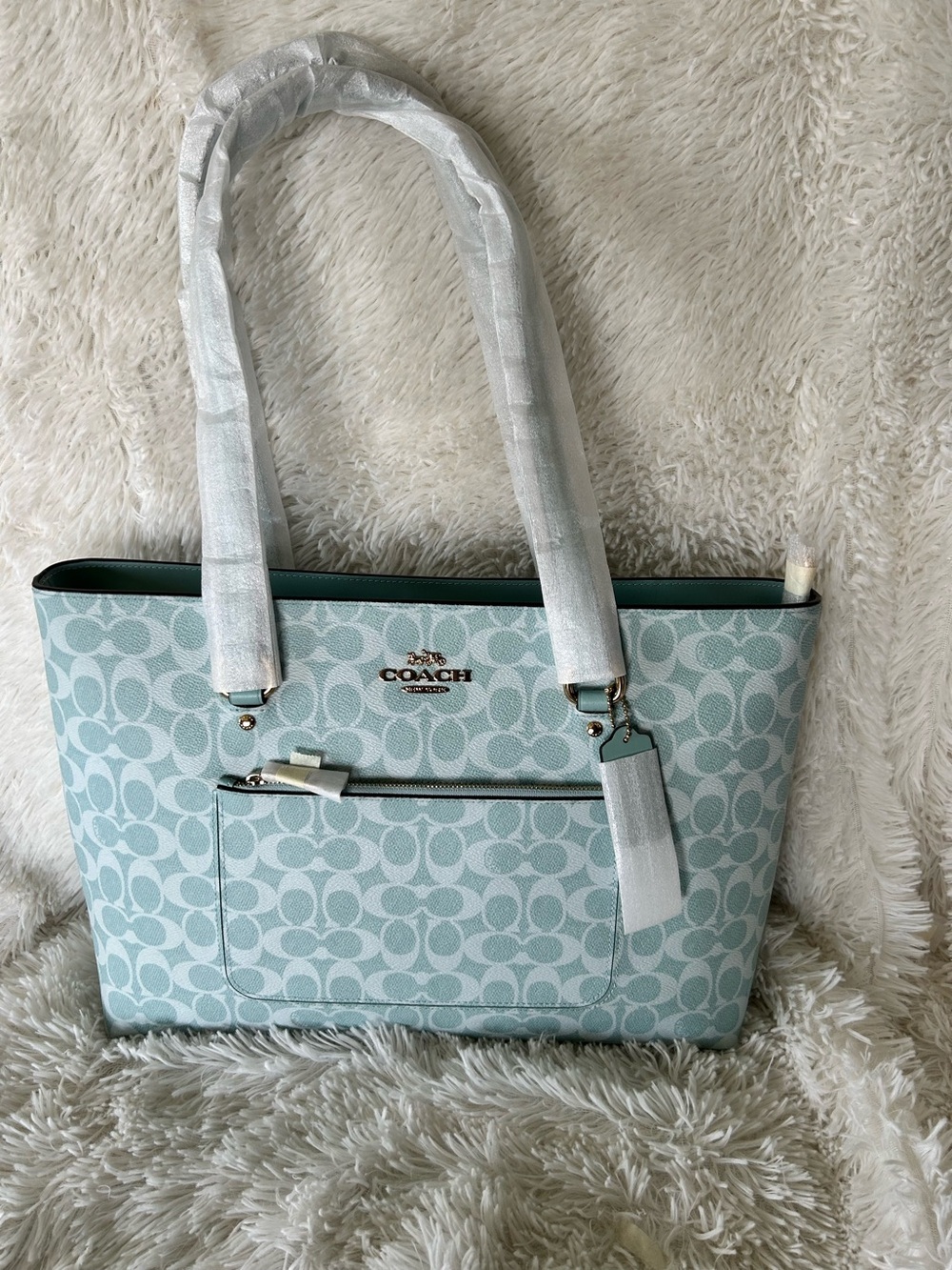 Coach Signature Station Tote Bag in Light Blue